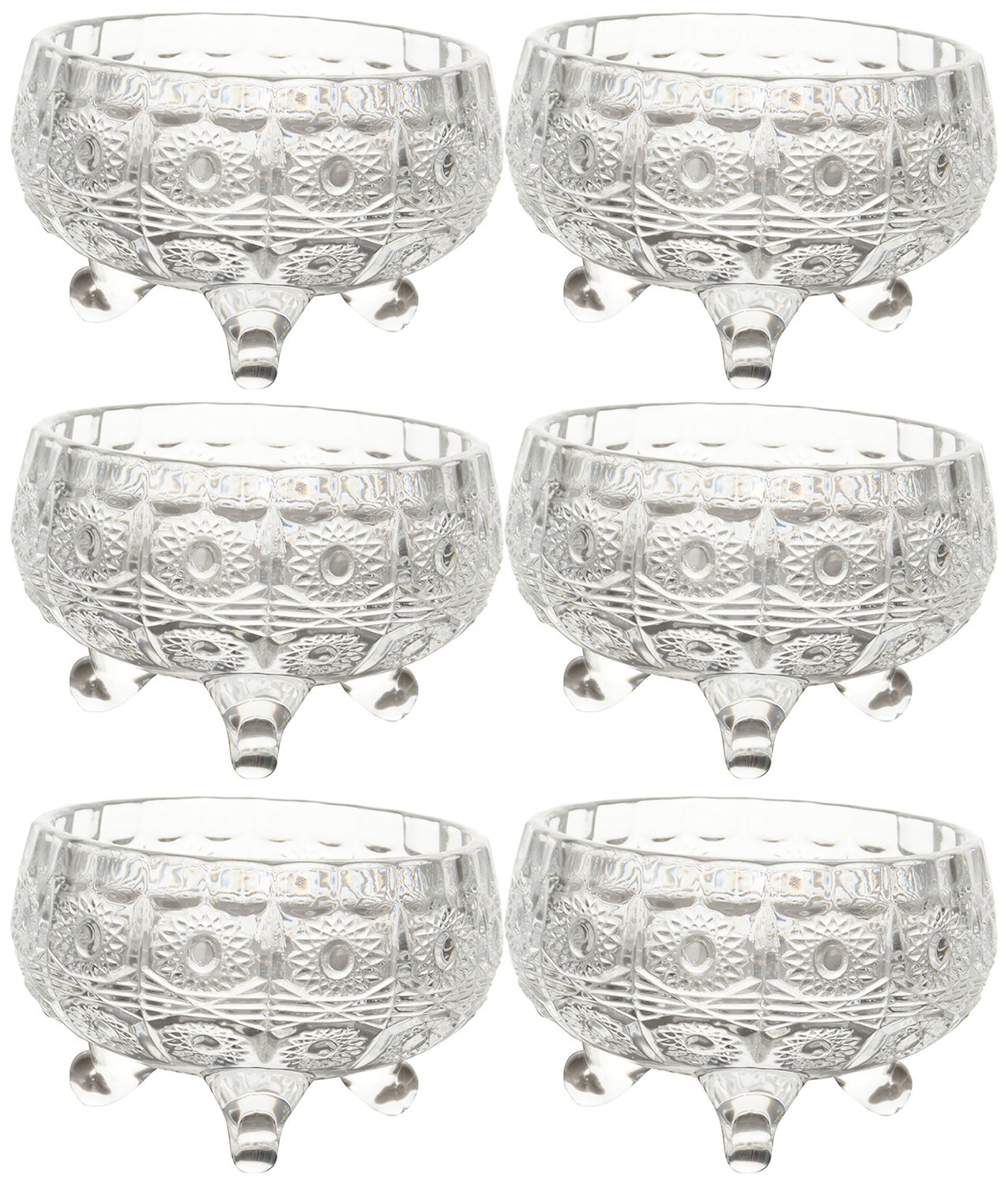 Buy Elegant Glass Dessert Bowl Set, Set of 6, Clear, 100 ml for