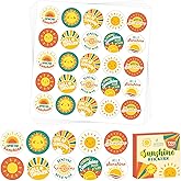 Decorably 1,080 Sunshine Stickers for Kids - 20 Sheets Sun Stickers for Kids, Classroom Activities, Positive Reinforcement, Arts & Crafts, Scrapbooking, Gift