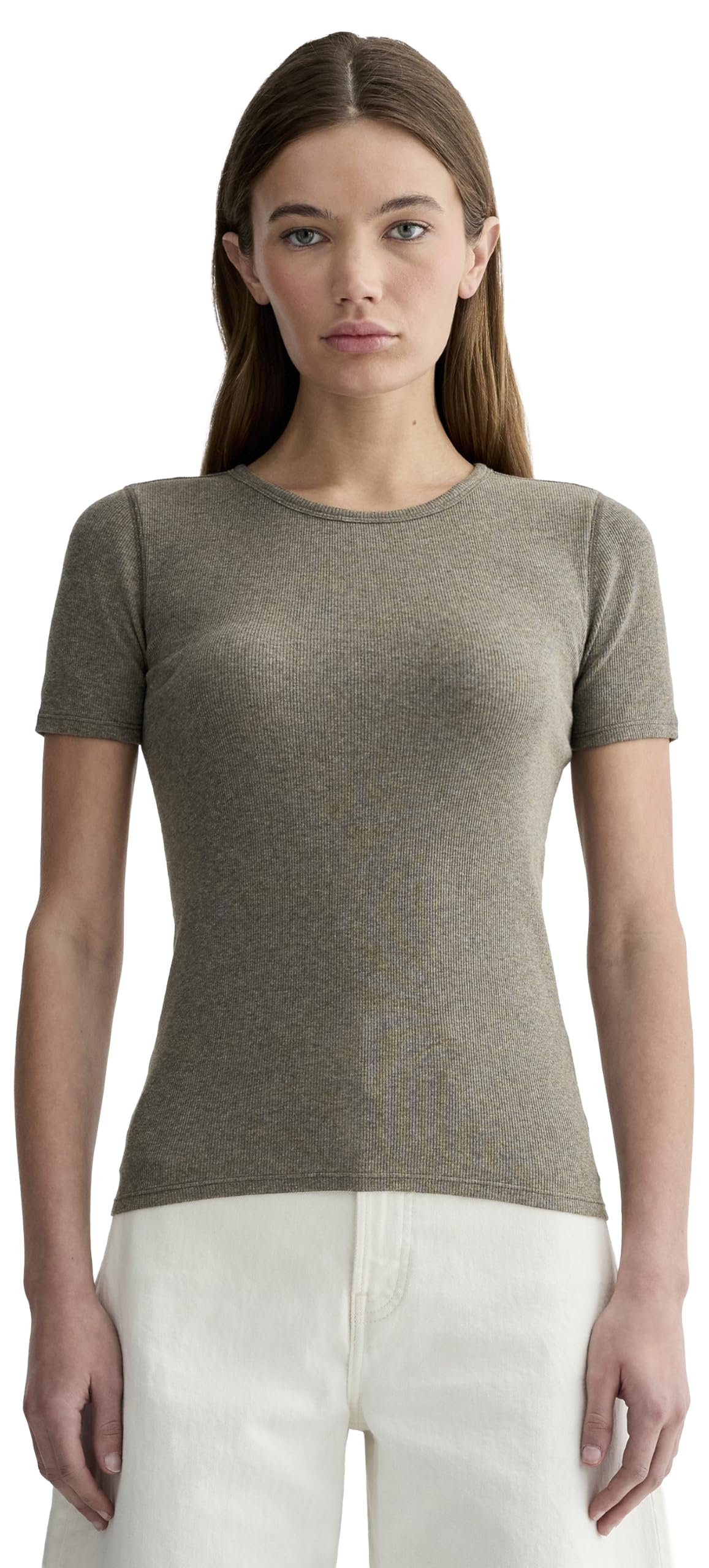 Everlane – The Luxe Rib Crew – Heathered Fatigue Small