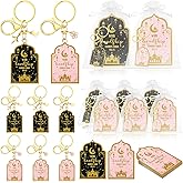 Tondiamo 6 Set Quran Keychains Gifts Bulk Islamic Mental Keychains with Cards Pink Black Muslim Key Holder for Women Men Gold Ramadan Accessories Islamic Hanging Key-ring Gift for Purse Handbag Pocket