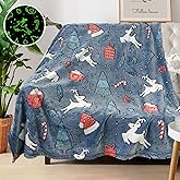 Christmas Blanket for Boys, Christmas Glow in The Dark Blanket for Kids/Toddler/Baby, Soft Fleece Blankets and Throw, Birthday 50"x 60"