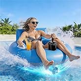 Motorized Pool Float for Adults, Rechargeable Motorized Floats with Cup Holder, Adult Heavy Duty Motorized Tubes Floating with Backrest for Pool Party, Lake &amp; Summer Water