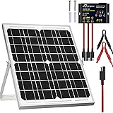 SOLPERK Solar Panel Kit 20W 12V, Solar Battery Trickle Charger Maintainer + Upgrade Waterproof Controller + Adjustable Mount 