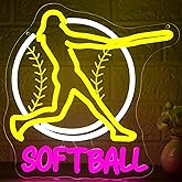 Softball Neon Sign for Wall Decor Dimmable Softball Party Neon Light for Girls Sport Team Light up Sign for Women Fans Club Court Wall Art Office Park Christmas Birthday Gifts Size12.2*12.1In(WZCP232)