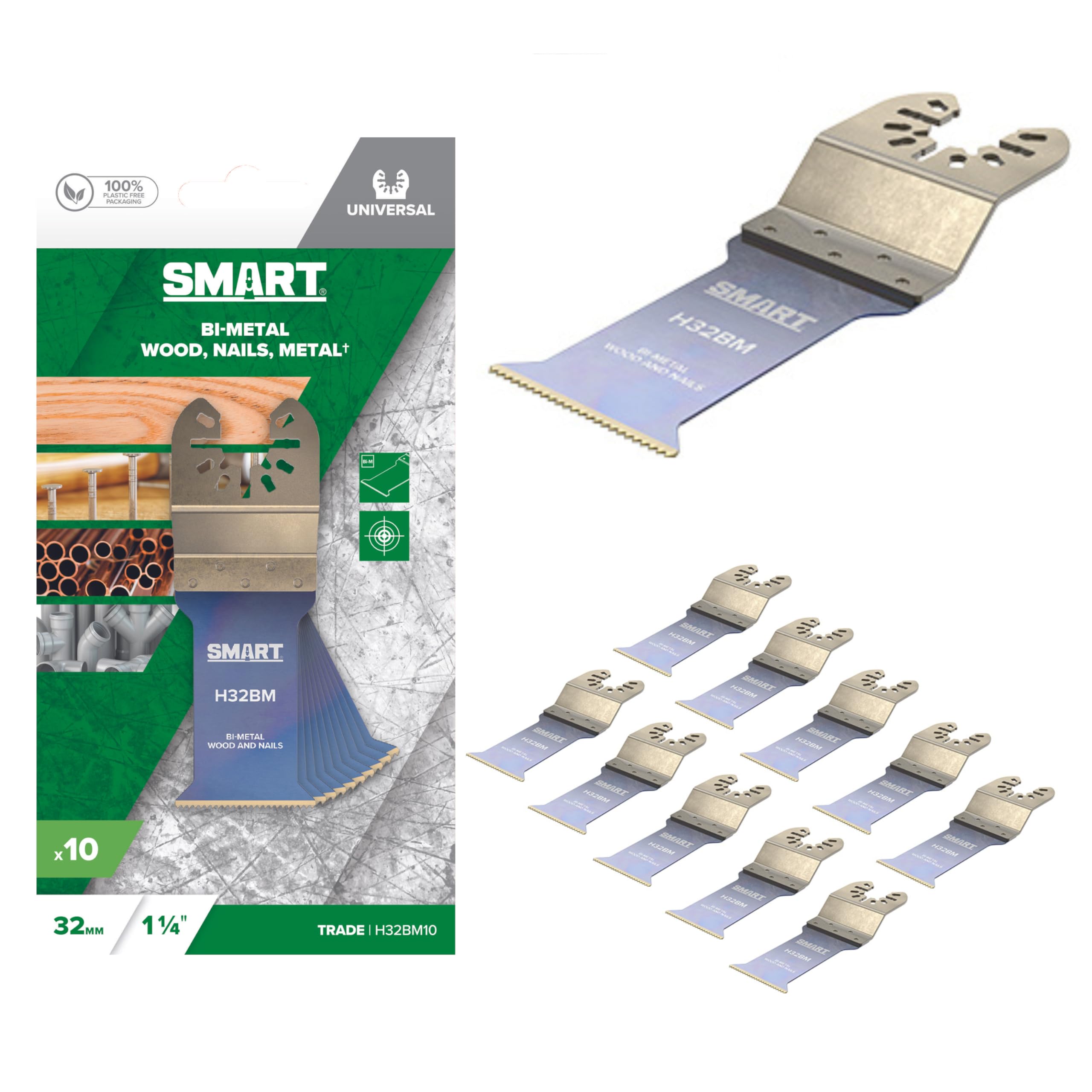 Smart H32BM10 Wood Cutting Sheets and Bimetallic Nails Set of 10