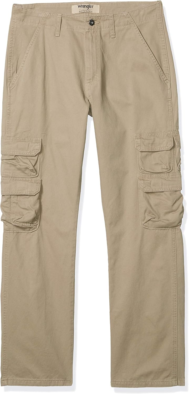 Wrangler Authentics Men's Premium Relaxed Fit Straight Leg Cargo Pant at  Men’s Clothing store