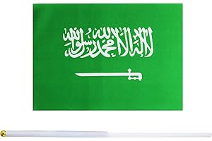 Kind Girl 50 Pack Hand Held Small Mini Flag Saudi Arabia Flag Saudi Arabians Flag Stick Flag Round Top National Country Flags,Party Decorations Supplies for Parades,World Cup,Sports Events, Festival