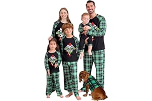 Manooby Christmas Pajamas for Family,Christmas Pajamas Matching Sets,Family Xmas Pjs for Women Men Dogs