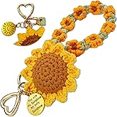 Henpon Handmade Crochet Keychains with Daisy Wristband - Inspirational Gifts for Women, Graduation, Birthday