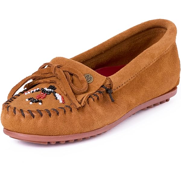 Amazon.com | Minnetonka Women's Thunderbird Moccasin,Tan,8.5 M US