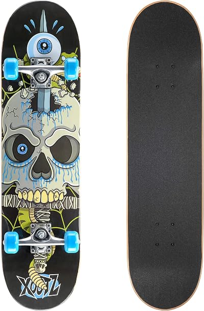 Xootz Kids Complete Double Kick Trick Skateboard 31 x 8 Maple Deck