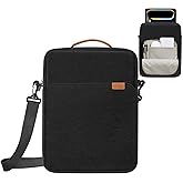 ZMEIKJ 9-13 Inch Tablet Sleeve iPad Bag Satchel Messenger Sling Shoulder Bag for Men Travel Work with Handle Removable Shoulder Strap Carrying Case for Fire Laptop Kindle Surface Samsung Black
