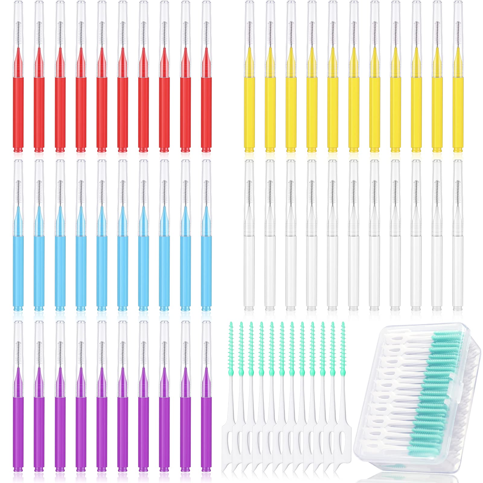 Photo 1 of Zopeal 250 Pcs Interdental Brush for Braces Disposable Braces Flossers Dental Picks Floss Toothpick Dental Teeth Flossing Head Oral Hygiene Flosser Toothpick Soft Cleaning Tool (Stylish Color)