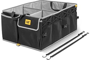 CAT FlexTrunk Car Trunk Organizer - Collapsible Multi-Compartment Storage for Groceries, Tools, and More - 23"L x 17"W x 11"H