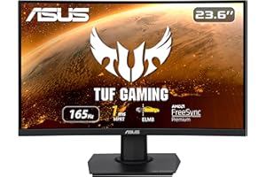 ASUS TUF Gaming 23.6" 1080P Curved Monitor (VG24VQE) - Full HD, 165Hz, 1ms, Extreme Low Motion Blur, Adaptive-Sync, FreeSync Premium, Shadow Boost, VESA Mountable, DisplayPort, HDMI, BLACK