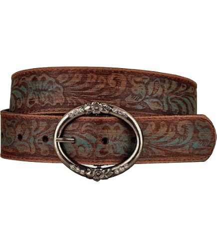 5144 Nocona Women\'s Sunflower Tooled Leather Belt Tan Nocona® Ladies main image 3