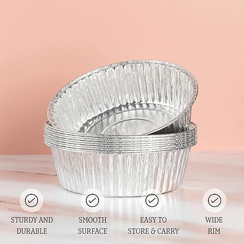 PLASTICPRO 10'' Inch Round Tin Foil Pans Disposable Aluminum