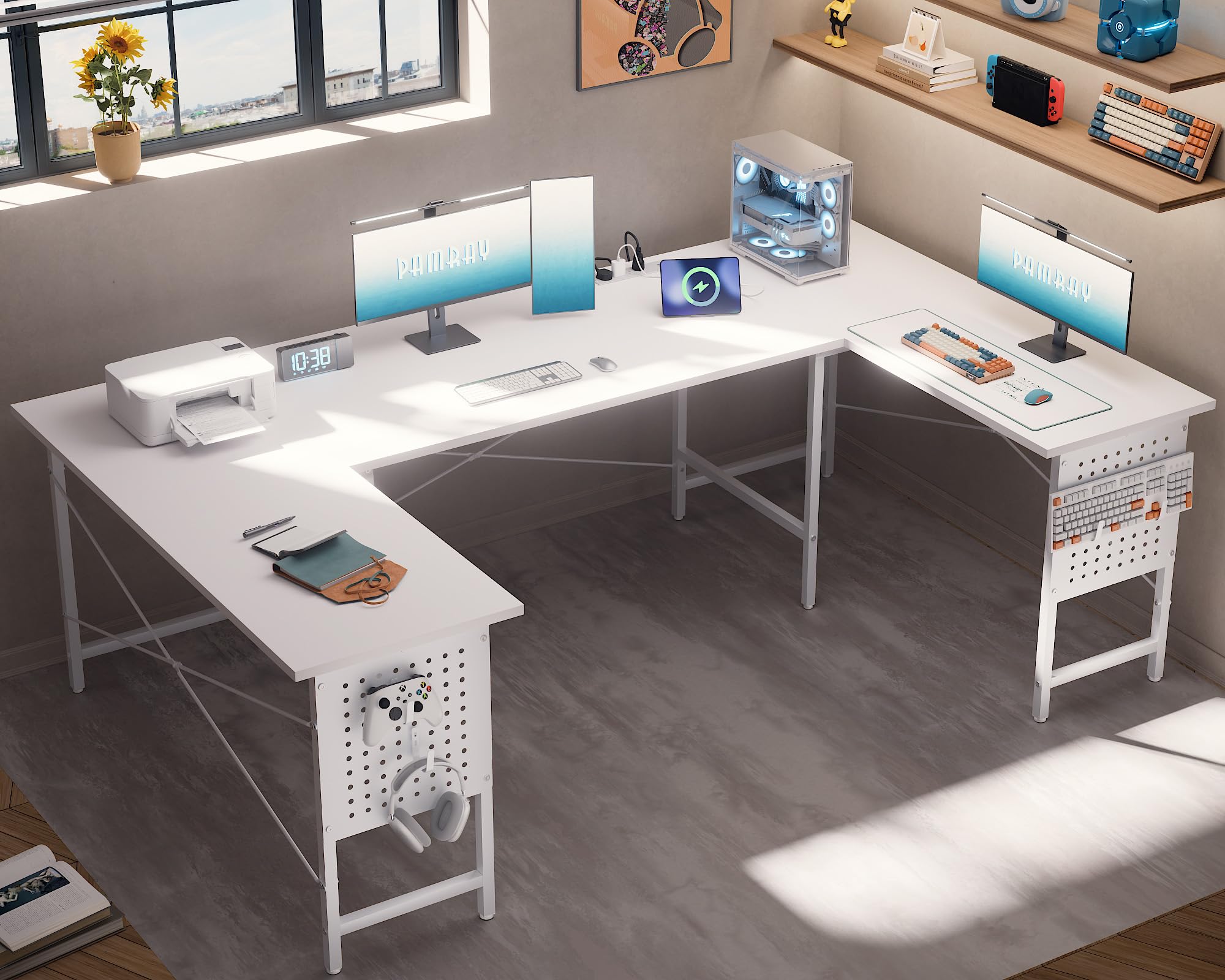 Pamray 71 Inch Large Computer Desk with Power
