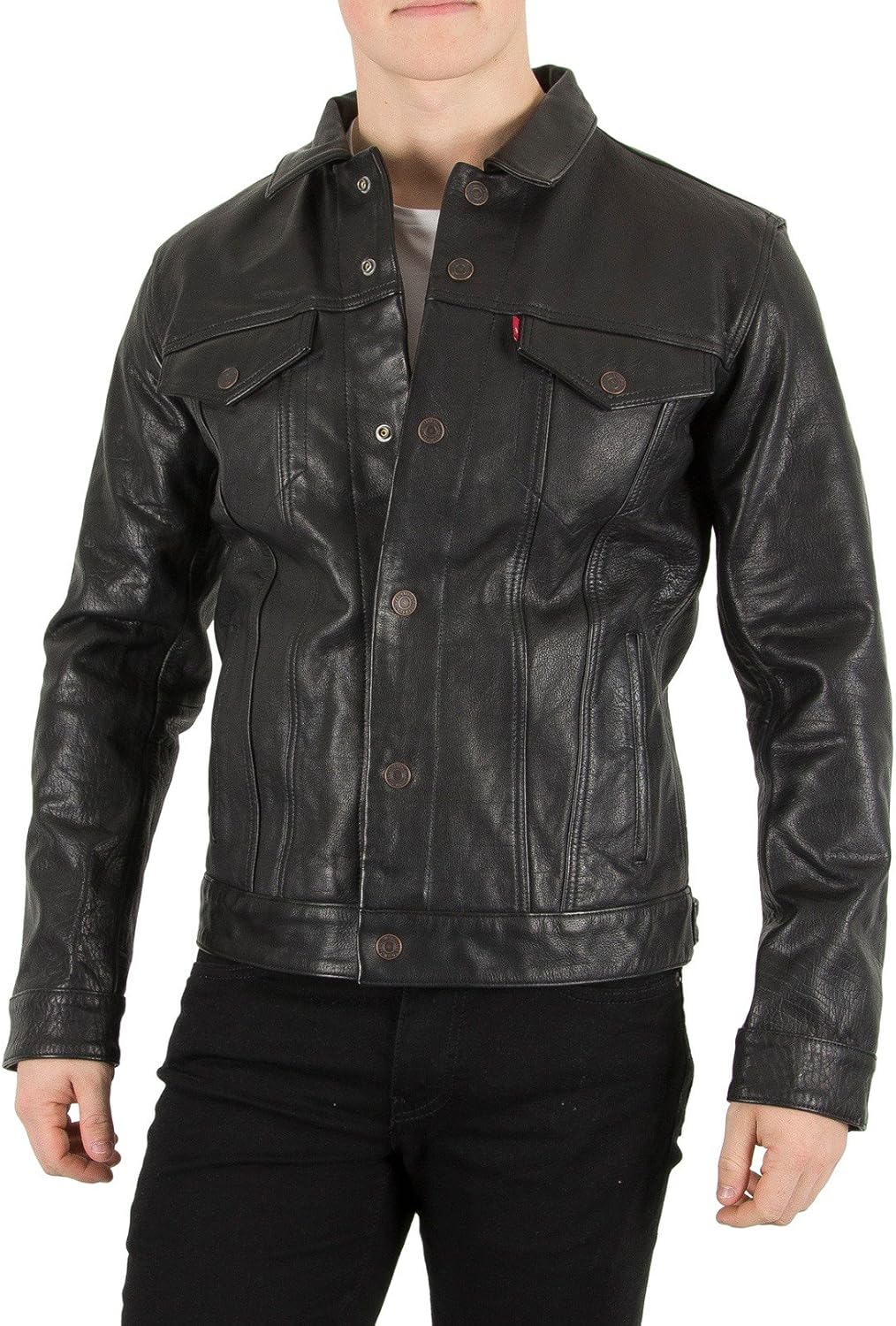 levi's leather trucker jacket sale