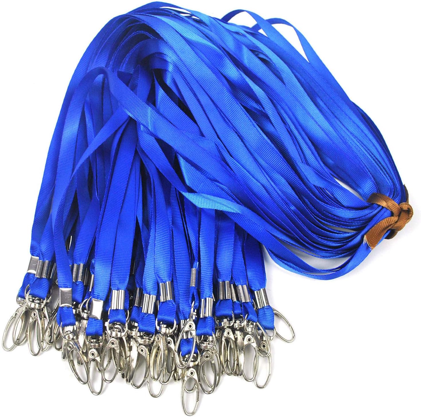 Bird Fiy Blue Lanyard Bulk Lanyards for Neck 17.5 inch Lanyard Great for ID Badges Key Chains (Blue, 100Pack)