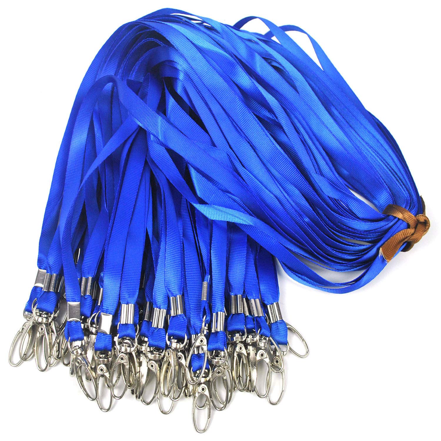 Bird Fiy Blue Lanyard Bulk Lanyards for Neck 17.5 inch Lanyard Great for ID Badges Key Chains (Blue, 100Pack)