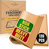 Parchment Paper Sheets for Baking, 12x16 In 120 Pcs by Baker's Signature | Precut Non-Stick & Unbleached - Will Not Curl or B
