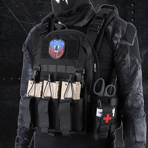 203D Tactical Vest For Men – MOLLE Compatible, Adjustable Airsoft/Security Vest With Mag Pouches