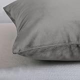Yorkshire Bedding 18x18 Velvet Cushion Covers Pack of 2, Grey view 3