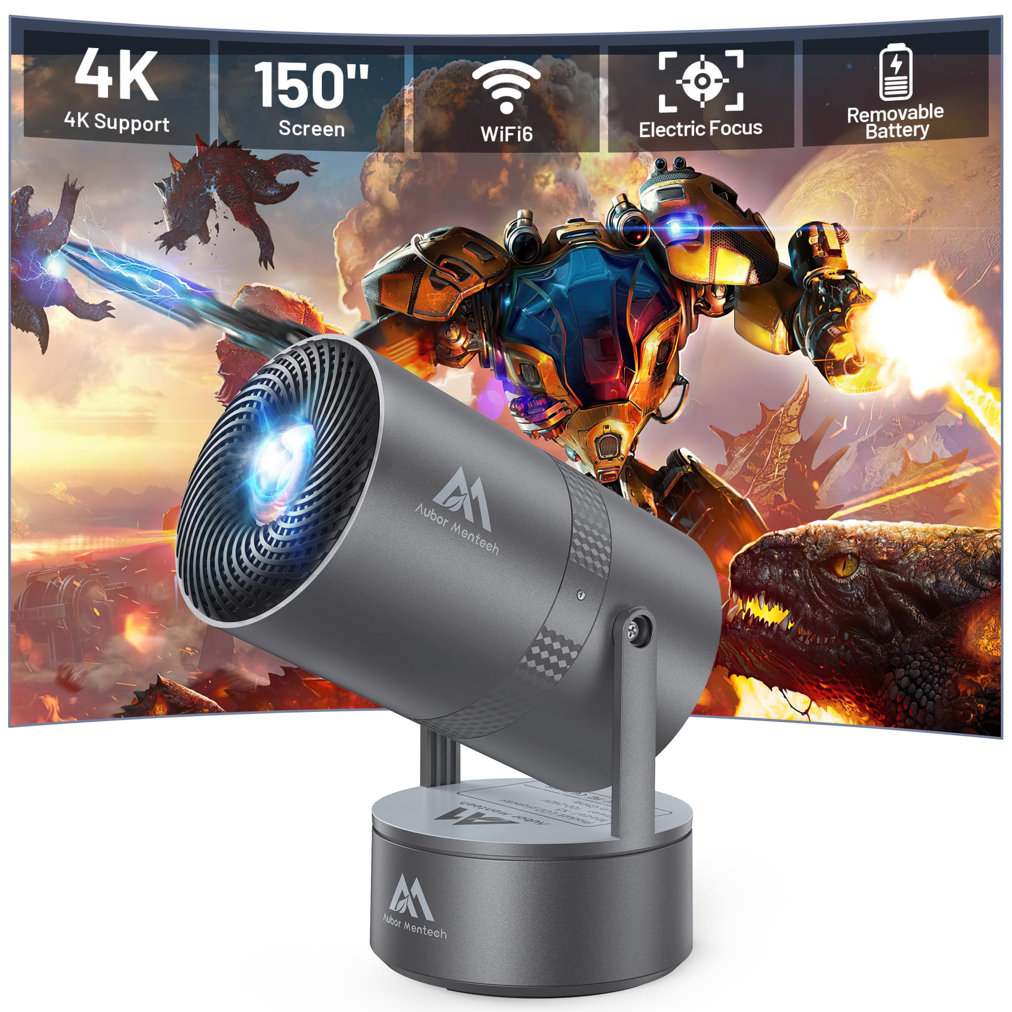 [Built-in Battery] Mini Projector with Wifi and
