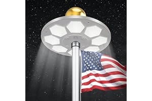 PPQ Solar Flagpole LED Light,New 160 LED Ultra Bright Flag Pole Light for 15-25 Ft Poles,Solar Powered Waterproof Lighting on Outdoor Pole Top,10-15 Hour Dusk to Dawn Auto On/Off