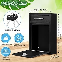 Yaocom Locking Mailbox with Key for Outdoor 12.2 x