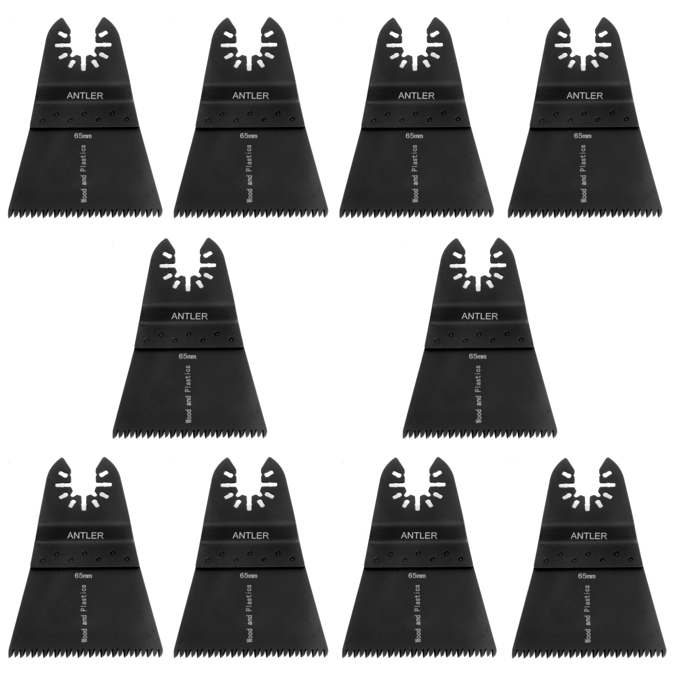 10 x Antler 65mm Coarse Wood Blades Compatible with Dewalt Stanley Worx F30 Black & Decker Erbauer Oscillating Multitool Accessories