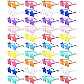 PLULON 40 Pairs Multicolor Star Sunglasses Rimless Star Shape Sunglasses, Colorful Star Glasses Bulk Bachelorette Sunglasses Star Party Favors for Birthday Beach Kids Adult