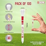 BENSIVE Golf Tees Bamboo 70mm 100Pcs Height Markers Curved Top White view 2