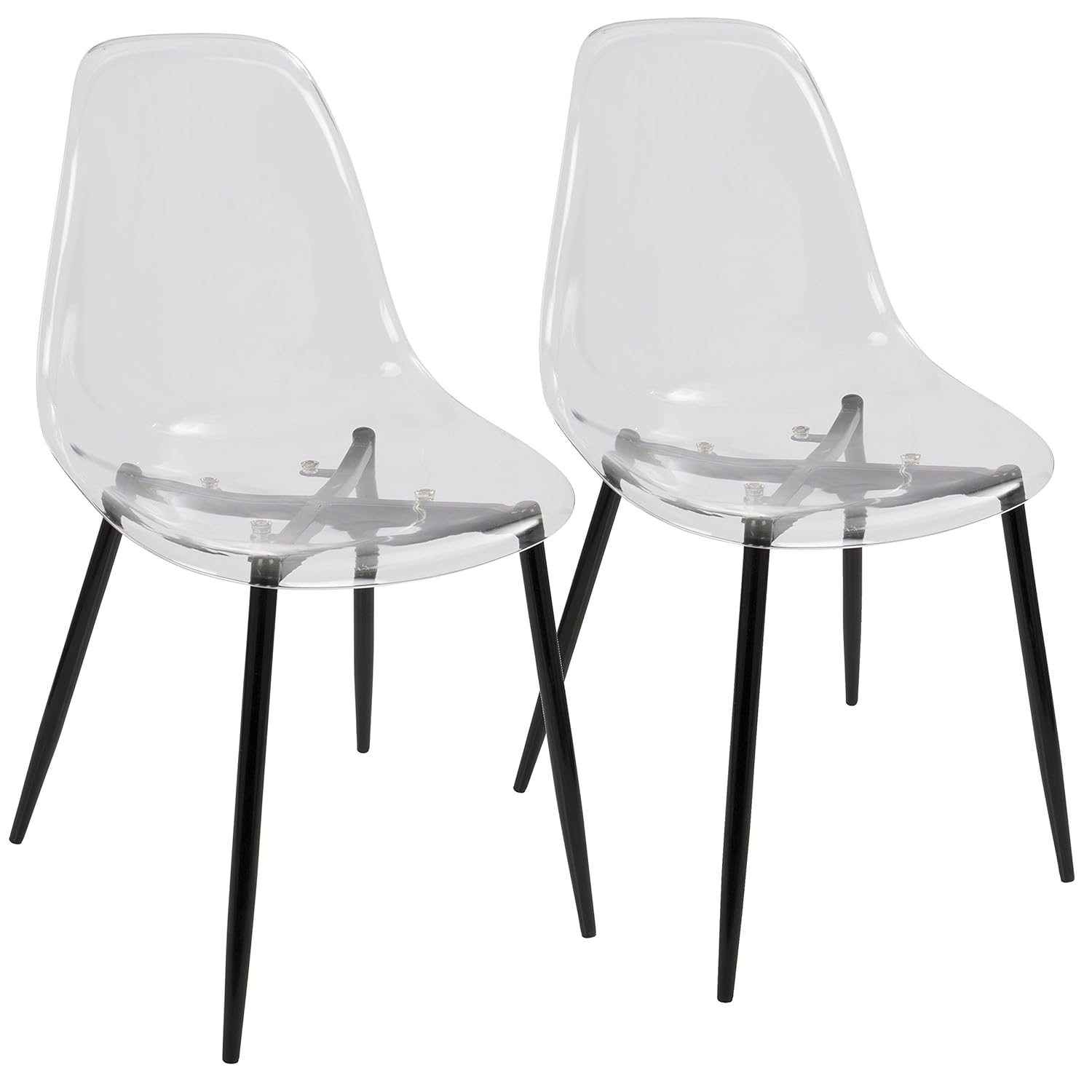 WOYBR Polycarbonate, Metal Clara Dining Chair (Set of 2)