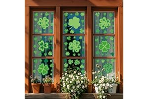 BANANABROTHER St Patricks Day Window Clings Decorations, Saint Patrick's Day Shamrock Decor, Sticker Decal for Holiday Home Party, 8 Sheets 126 PCS