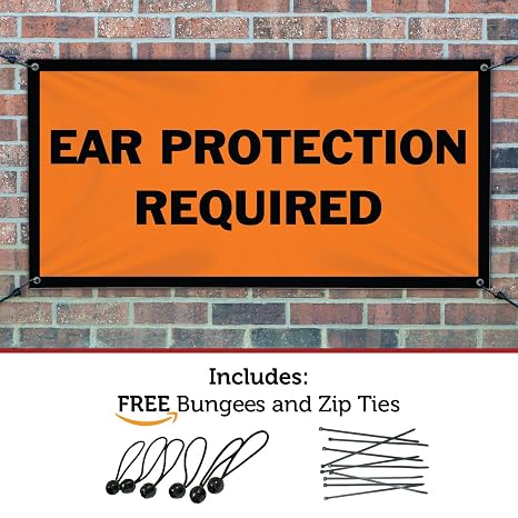 Amazon Com Half Price Banners Ear Protection Required Vinyl