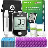 AUVON Blood Glucose Monitor Kit for Accurate Test, 100 Strips, No Coding | Diabetes Testing Kit with 100 30G Lancets, 1 Lancing Device, Portable and Reliable Blood Sugar Monitor Test Kit for Home Use