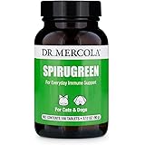 Dr. Mercola, SpiruGreen, for Cats and Dogs (180 Tablets), with Organic Spirulina and Microalgae,Organic Spirulina, Non GMO, S