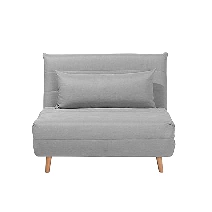 Modern 1 Seater Fabric Sofa Bed Single Guest Bed Living Room Grey