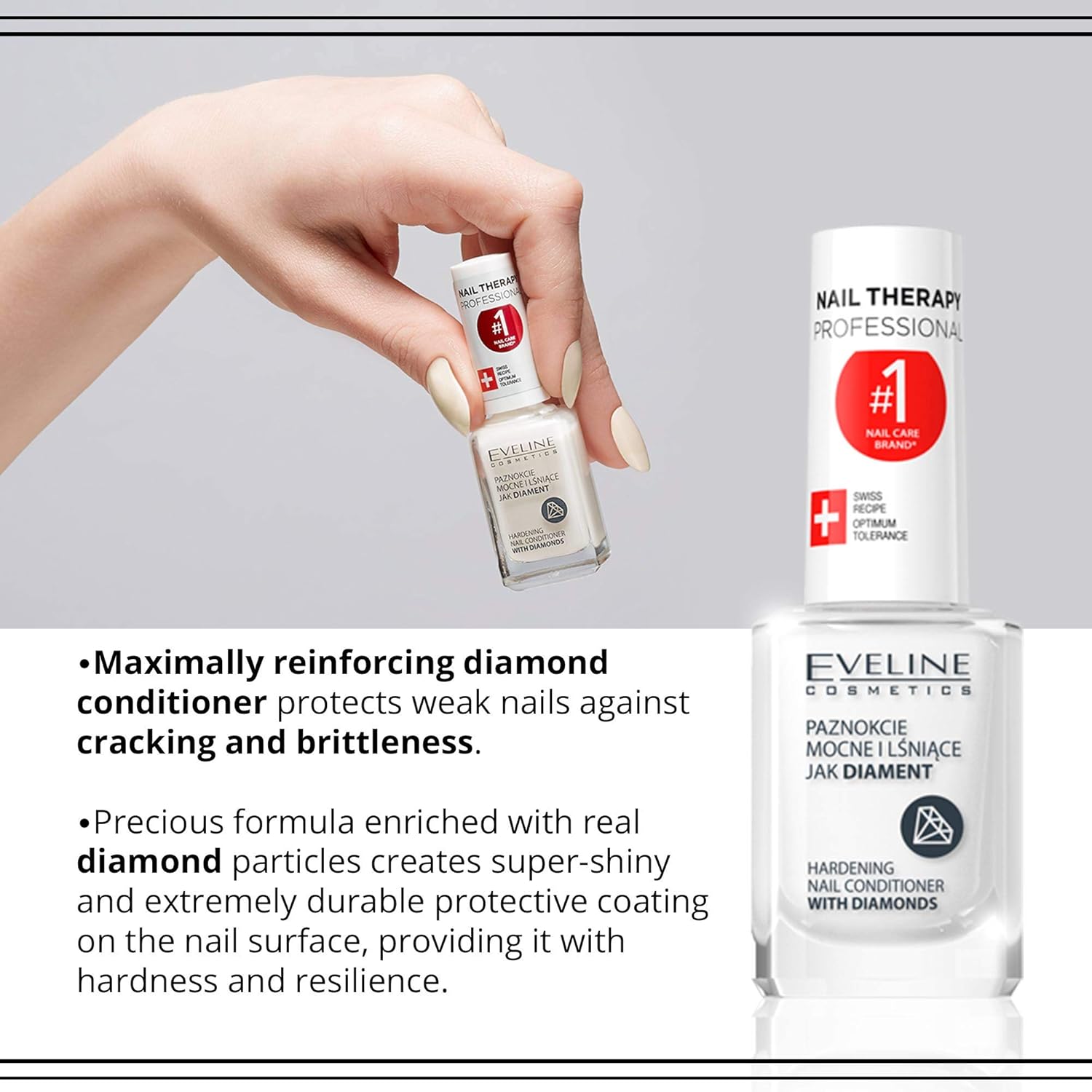 Eveline Cosmetics Nail Therapy Diamond Hard and Shiny Nails : Beauty