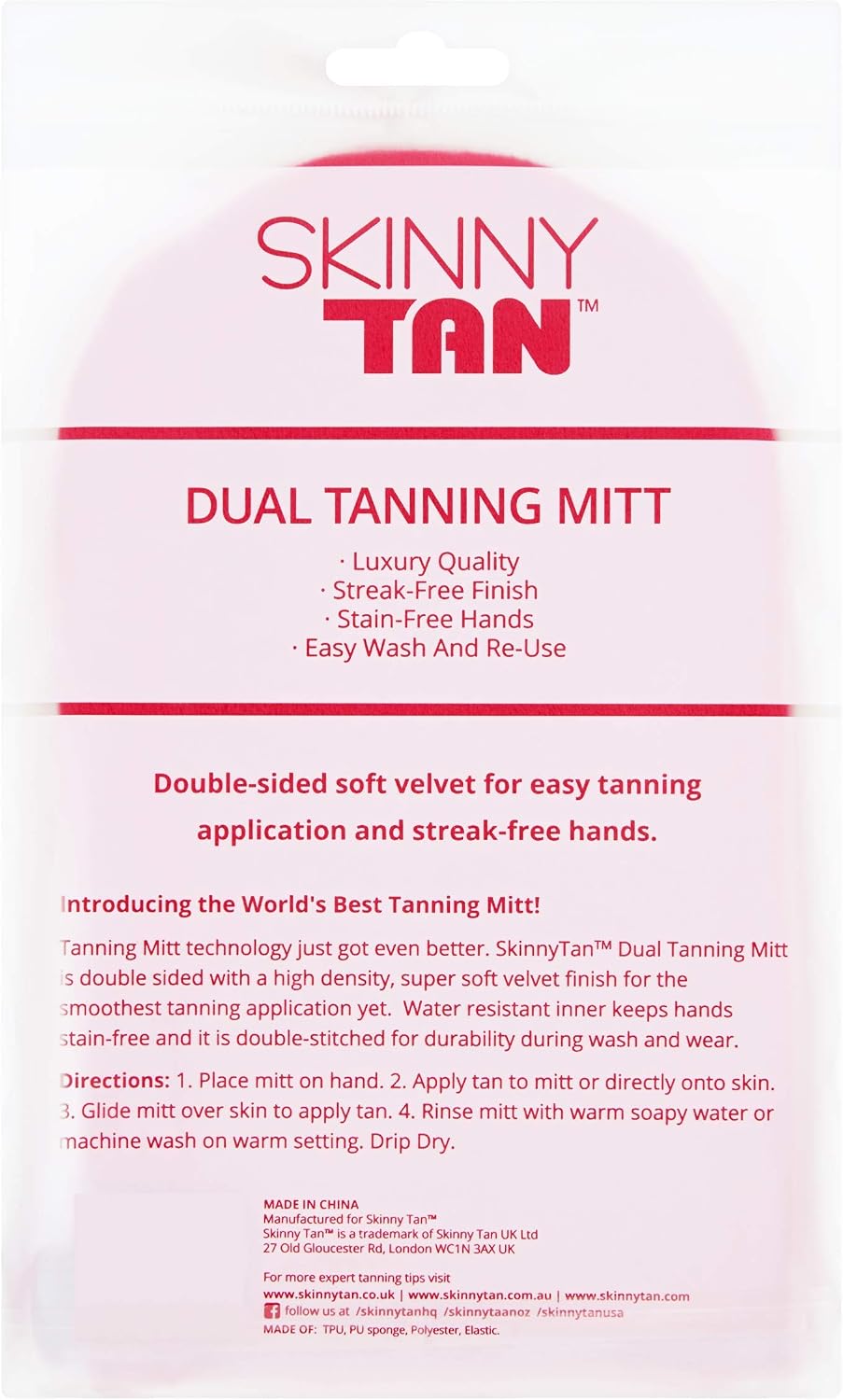 Skinny Tan Dual-Use Double Sided Luxury Tanning Mitt Applicator, Tan Mitt for Streak Free Fake Tan Super Soft - Image 4