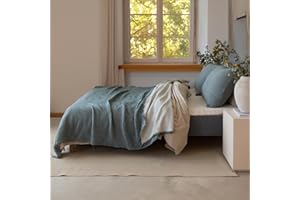 Viva Maison - Muslin Bedspread & Pillowcases Set of 3, Queen XL Size, Organic Turkish Cotton, Double-Sided Muslin Blanket with Fringe (Green, Queen XL Size: 95 x 102 Set-3)