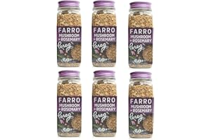Pereg Farro with Mushroom + Rosemary Canister (12 Oz x 6 Pack) - Vegan Gourmet Food - Quick Meal - Easy to Cook - Perfect Whole Grain Side Dish - Natural Ingredients - Non-GMO -& Kosher Certified
