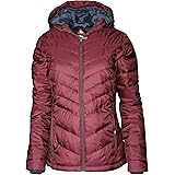 columbia women's blue square lodge mid lightweight omni heat hooded jacket