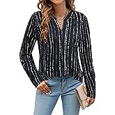 Blooming Jelly Women's Dressy Casual Blouses Business Work Tops Long Sleeve V Neck Pleated Shirts 2026 Fall Outfits