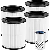 Elnuliros KJ067L Replacement Filter for MOOKA KJ067L Air Puri-Fier, 3-in-1 High-Performance Filter with H13 True HEPA, Activated Carbon and Pre-Filter, 4 Pack