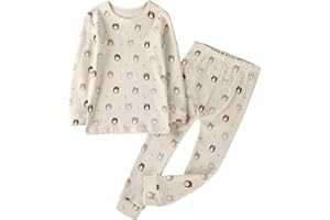 Owlivia 100% Organic Cotton Baby Long Sleeve Pajama Sets,Toddler Boy Girl 2-Piece Sleepwear
