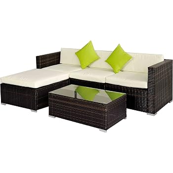 Amazon.com : Outdoor Rattan Set 5 Pcs Sofa Wicker ...