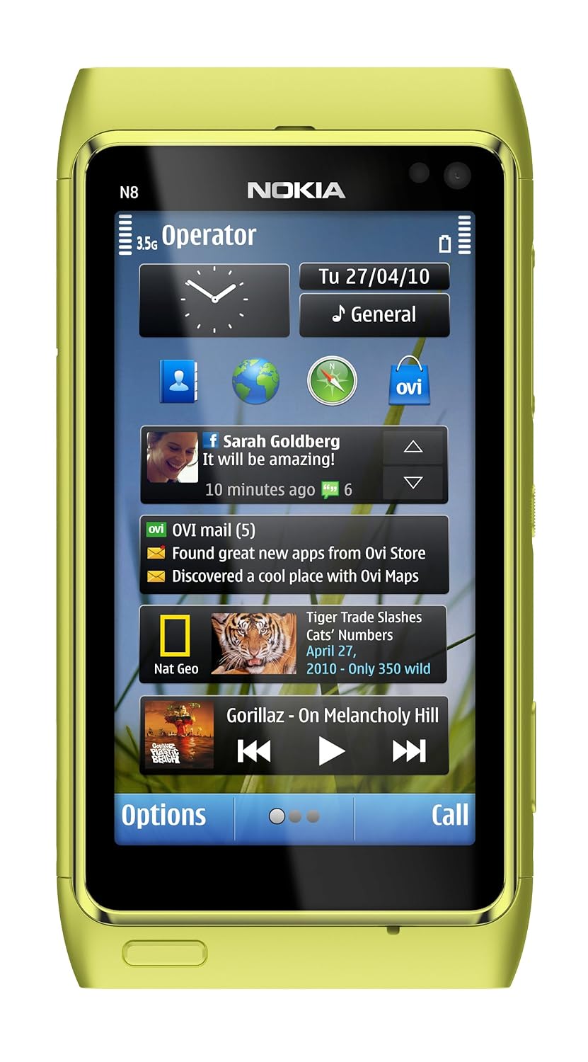 Amazon.com: Nokia N8 Unlocked GSM Touchscreen Phone Featuring GPS with  Voice Navigation and 12 MP Camera (Green): Cell Phones & Accessories